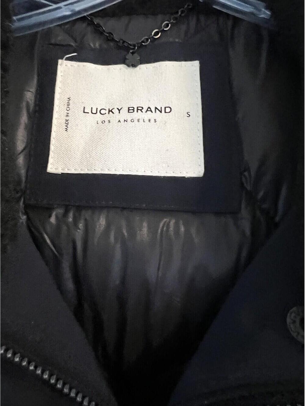 Lucky Brand $298 Dark Indigo Faux Fur Hood Womens Parka Coat Size Small - Picture 5 of 10